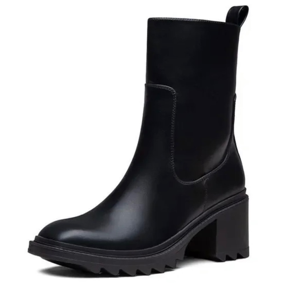 Vepose Women's Platform Ankle Chunky Block Heel Square Toe Booties